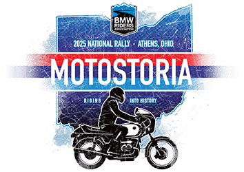 BMW RA Motostoria Athens, Ohio Rally logo